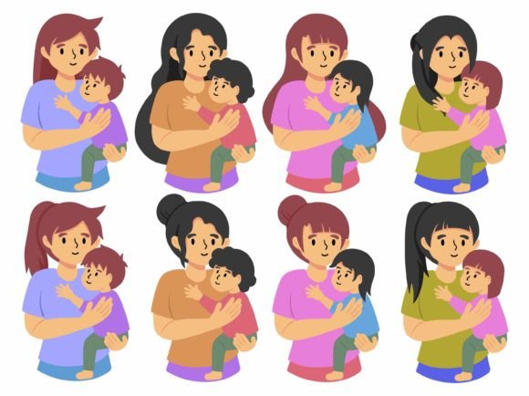 Download Mother Holding Baby Illustration - Premium Resources