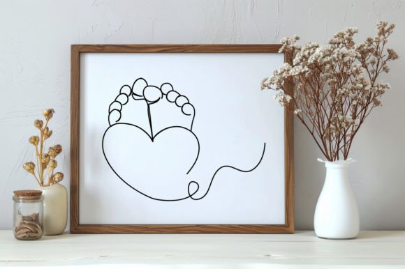Download One Line Art Newborn Baby Illustration - Premium Resources