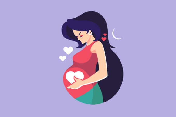 Download Pregnant Women Love Baby Illustration - Premium Resources