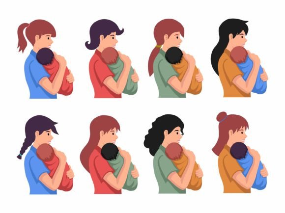Download Mom Holding Baby Illustration - Premium Resources